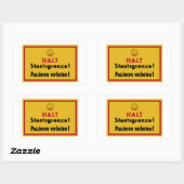 止まれ!ドイツ・ベルリン・ウォール 長方形シール (シート)