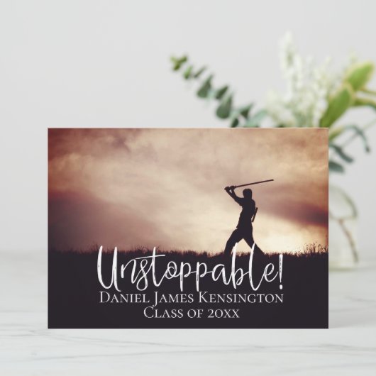 止められないモダングラッドフォトクラシック卒業式 招待状 (スタンド正面)