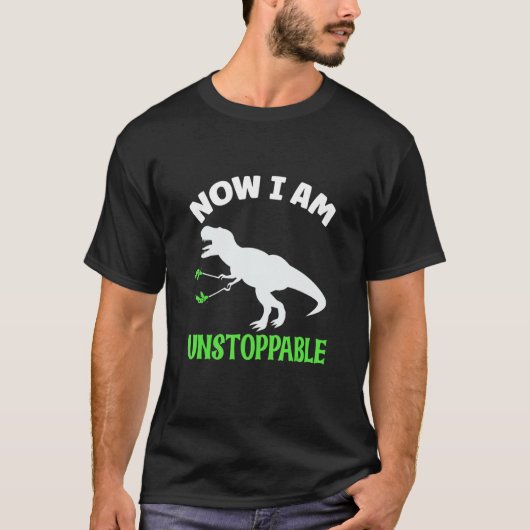 止められない恐竜の乱戦少年レックス恐竜 Tシャツ (正面)
