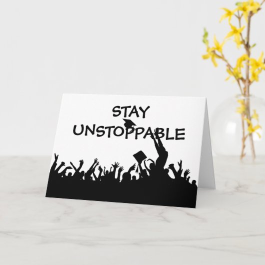 止められない文字卒業 カード (黄色い花)