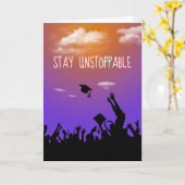 止められない文字卒業 カード (黄色い花)