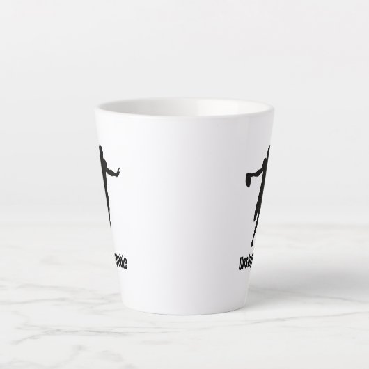 止められない白いマグカップ カフェラテマグ (正面)