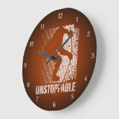 止められない（ホッケー） ラージ壁時計 (傾斜)