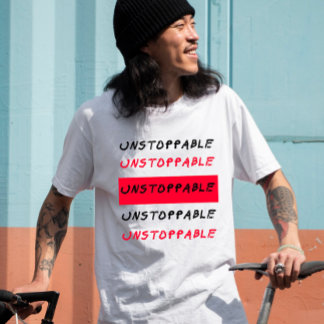 止められない:赤と黒グランジのインスパイア引用文 Tシャツ