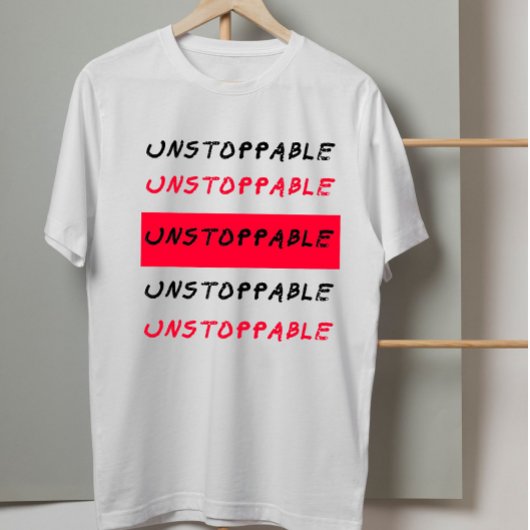 止められない：赤と黒グランジのインスパイア引用文 Tシャツ