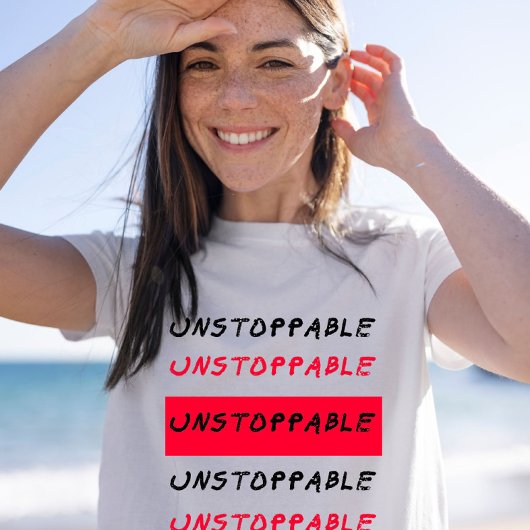 止められない：赤と黒グランジのインスパイア引用文 Tシャツ