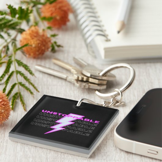 止められなやる気を起こさせるい，感動的 キーホルダー (正面右)