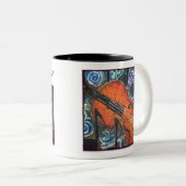 止め枠のバイオリンのマグ ツートーンマグカップ (正面右)
