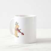 止め枠の漫画を遊んでいるおもしろいなヤギ コーヒーマグカップ (正面左)