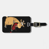 止め枠の漫画を遊んでいるおもしろいなヤギ ラゲッジタグ (正面横)