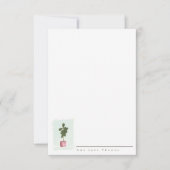 止め枠の葉のイチジクのパーソナライズな文房具のメッセージカード サンキューカード (正面)