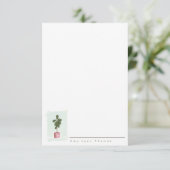 止め枠の葉のイチジクのパーソナライズな文房具のメッセージカード サンキューカード (スタンド正面)