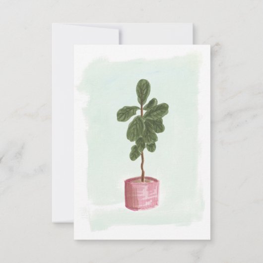 止め枠の葉のイチジクのパーソナライズな文房具のメッセージカード サンキューカード (裏面)