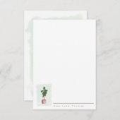 止め枠の葉のイチジクのパーソナライズな文房具のメッセージカード サンキューカード (正面/裏面)