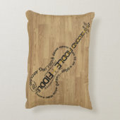 止め枠の表現の単語の芸術のバイオリンの形の木製の一見 アクセントクッション (裏面(縦))