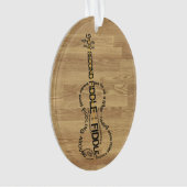 止め枠の表現の単語の芸術のバイオリンの形の木製の一見 オーナメント (正面)