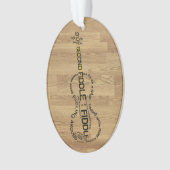 止め枠の表現の単語の芸術のバイオリンの形の木製の一見 オーナメント (正面)