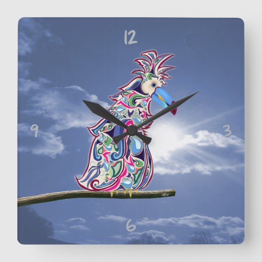 止め置き角壁時計 スクエア壁時計 (正面)