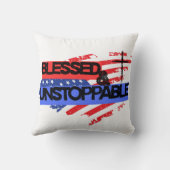 止め賛美不能なアメリカ国旗 クッション (裏面)