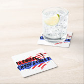 止め賛美不能なアメリカ国旗 スクエアペーパーコースター (インサイチュ)