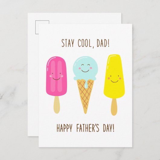 止クールまれパパ!お父様の日おめでとう！ ポストカード (正面/裏面)