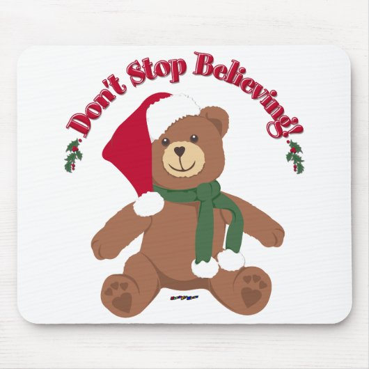 止ストップ信じめて！クリスマスベア マウスパッド (正面)