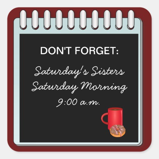 止忘れめカスタマイズ:お客様の発表 スクエアシール (正面)