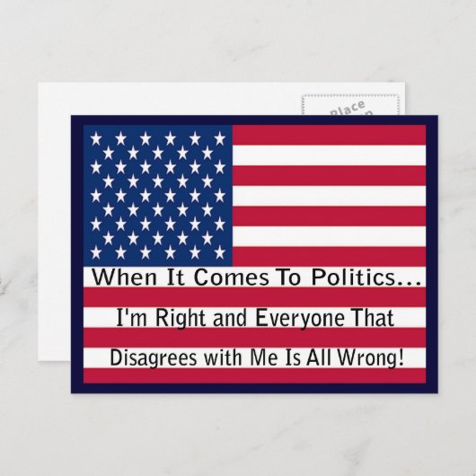 正しいおもしろいことについての政治的メッセージ ポストカード (正面/裏面)