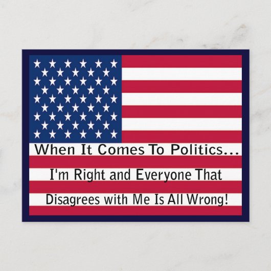 正しいおもしろいことについての政治的メッセージ ポストカード (正面)