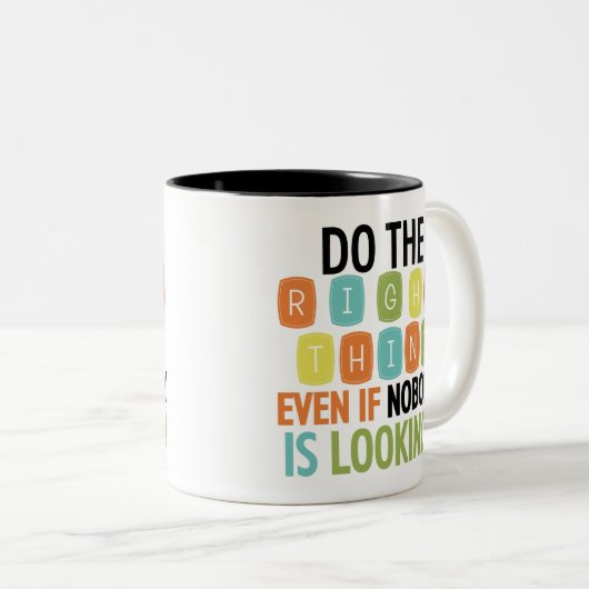 正しいことをして下さい ツートーンマグカップ (正面右)