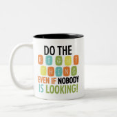 正しいことをして下さい ツートーンマグカップ (左)