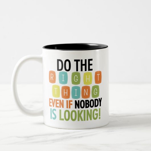 正しいことをして下さい ツートーンマグカップ (左)
