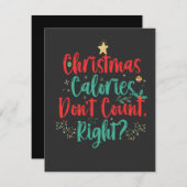 正しいクリスマスをカウントしないクリスマスのカロリーおもしろい 招待状 (正面/裏面)