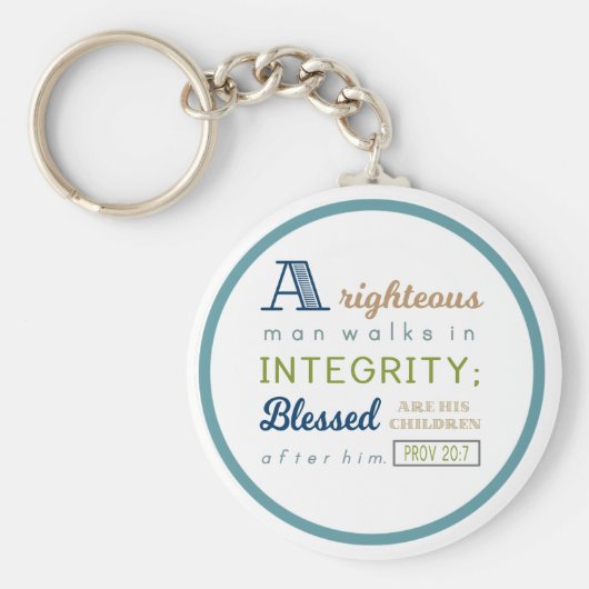 正しい人が誠実に歩く，聖なる書物、 経典 キーホルダー (正面)