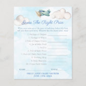 正しい価格の旅行ベビーシャワーゲームカードを推測 チラシ (正面)