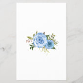 正しい価格を推測する青いフローラ赤ちゃんシャワーゲーム チラシ (裏面)