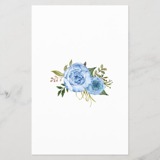 正しい価格を推測する青いフローラ赤ちゃんシャワーゲーム チラシ (裏面)