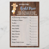 正しい価格カウボーイ赤ちゃんシャワーゲームを推測 チラシ (正面)