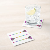 正しい方向を指し示す スクエアペーパーコースター (インサイチュ)