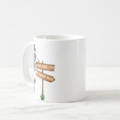 正しい男を待おもしろいつ独身の コーヒーマグカップ (正面左)