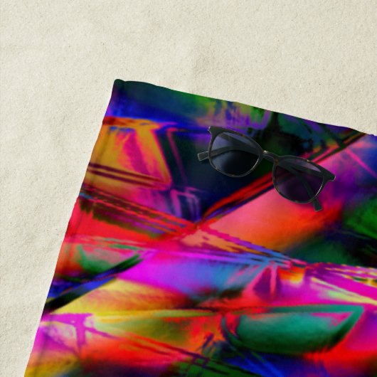 正しくないカラフルブラシストロークで汚れた正方形 ビーチタオル (インサイチュ)