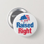 正しく育てられた-共和党員 缶バッジ (正面&裏面)