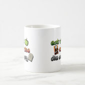 正しく食べて下さい、とにかく運動させて下さい、死んで下さい コーヒーマグカップ (中央)