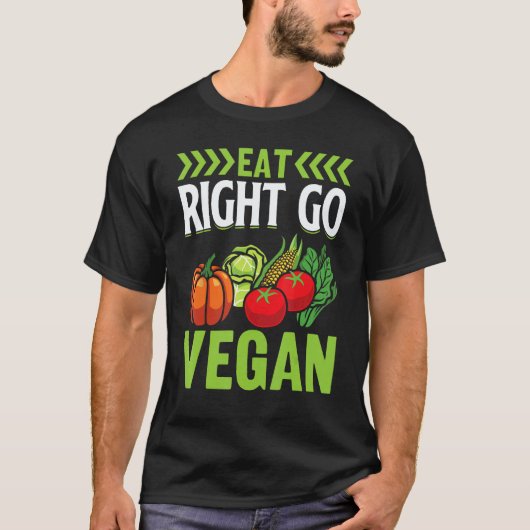正しく食べよう ヴィーガンになろう Tシャツ (正面)