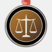 正はかりで測義の|法の贈り物 メタルオーナメント (正面)
