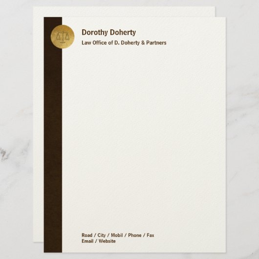 正エレガント義はかりで測の|法律事務所 レターヘッド (正面/裏面)
