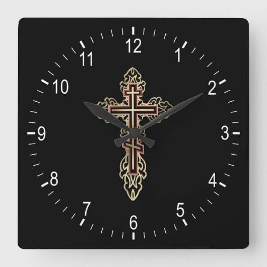 正十字 スクエア壁時計 (正面)