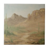 正午の砂漠の景色のタイル タイル (正面)