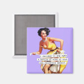 正午ポップ・アートのにワインのボトルを開く マグネット (正面/裏面)