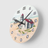 正午ライトハウス ラウンド壁時計 (傾斜)